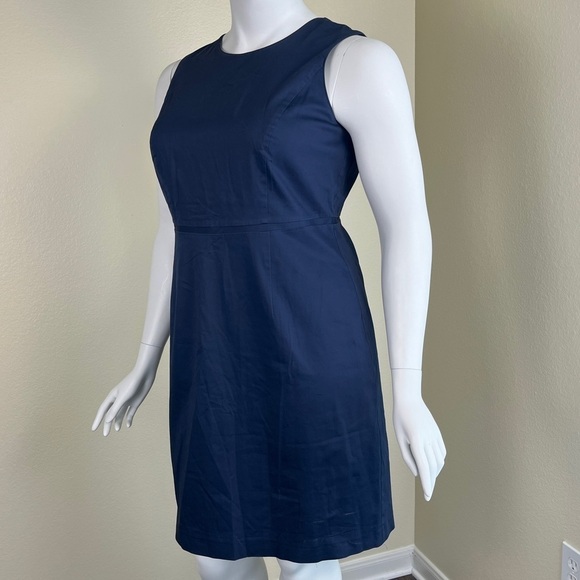 Boden Women’s Size 14 Blue Sleeveless Sheath Mini Dress Cotton Minimalist Office - Picture 4 of 13